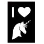 Glittertattoo Sjabloon I Love Unicorn  (5 pack)