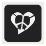 Glittertattoo Sjabloon Peace Heart (5 pack)