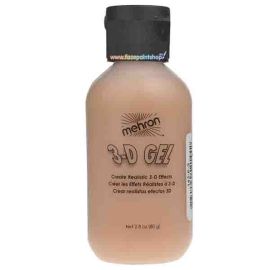 Mehron 3-D Gel
3-D Gel is used to create realistic three dimensional special effect additions to a character's makeup. To use the 3-D Gel just heat it to a liquid form, brush on, allow curing, and carve it up to your delight. There is no adhesive needed 