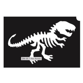 Glittertattoo Stencil T-Rex Bones (5 pack)