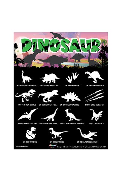 Glimmer Dinosaurus Glitter Tattoo Set