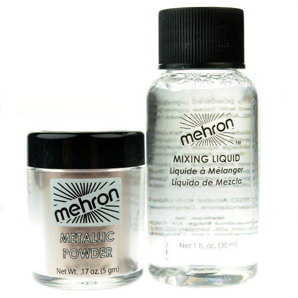 Mehron Metallic Powder Rose Gold With Mixing Liquid