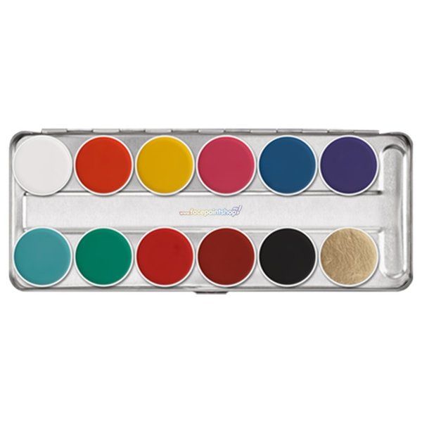 Kryolan Aquacolor FP Palette 12 kleuren