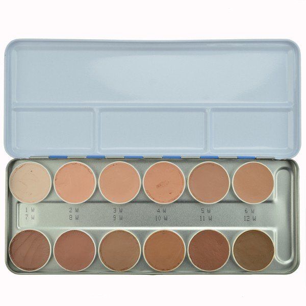 Kryolan 1 tm 12W Huidskleuren Basis Palette