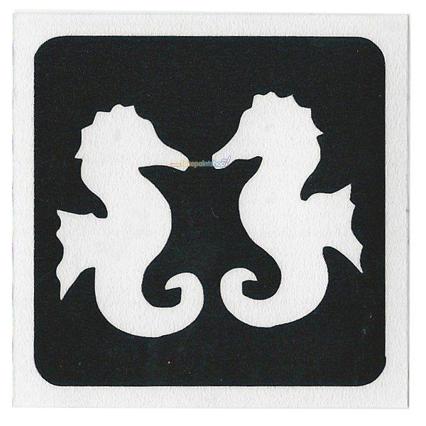 Glittertattoo Sjabloon Twin Seahorse (5 pack)