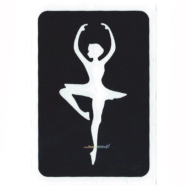 Glittertattoo Sjabloon Ballerina (5 pack)