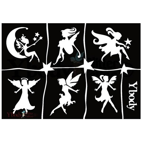 Fairy Glittertattoo Stencils A5