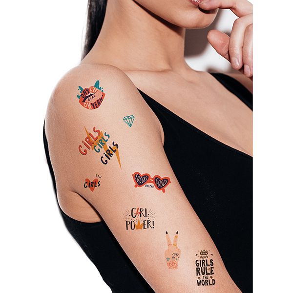 Tijdelijke Tattoo Girls Power Set