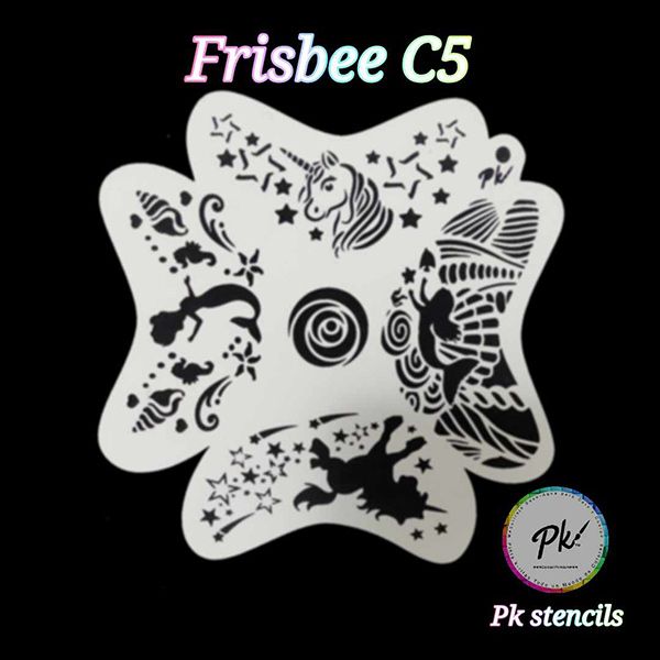 Frisbee Schminkstencil Unicorn