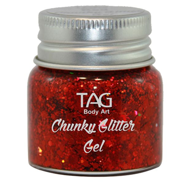 Tag Chunky Glitter Gel Rood