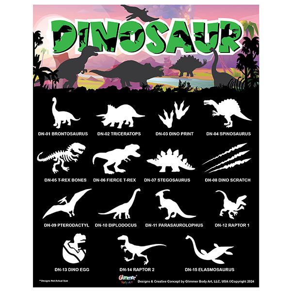 Glimmer Dinosaurus Glitter Tattoo Set