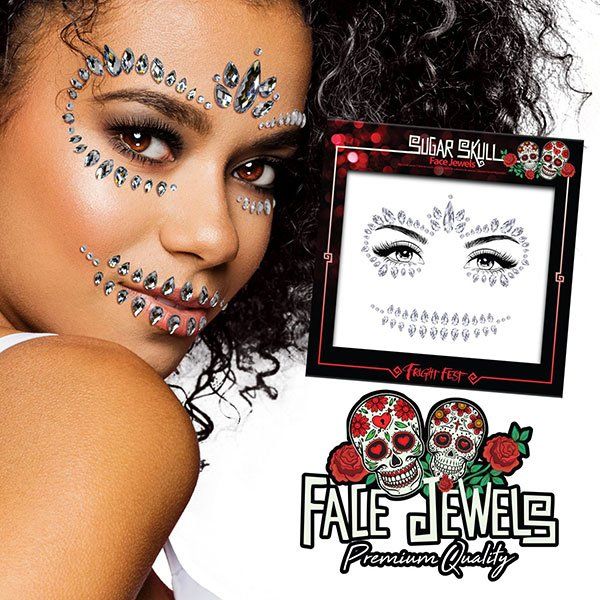 Halloween Face Jewels Sugar Skull