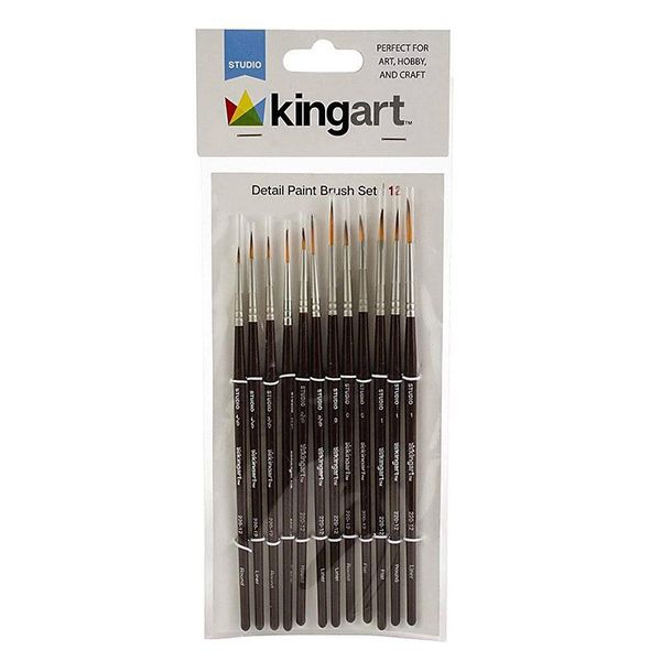 KINGART Fine Detail Brushes, Set of 12